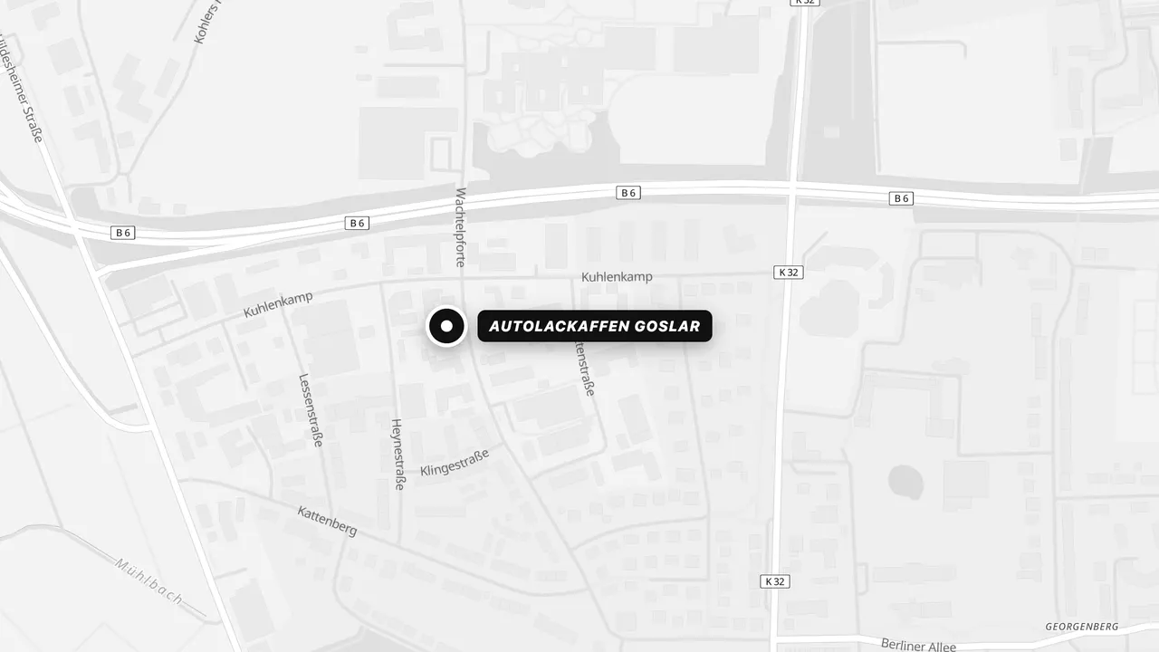 Karte: Autolackaffen Goslar, Wachtelpforte 28A, 38640 Goslar