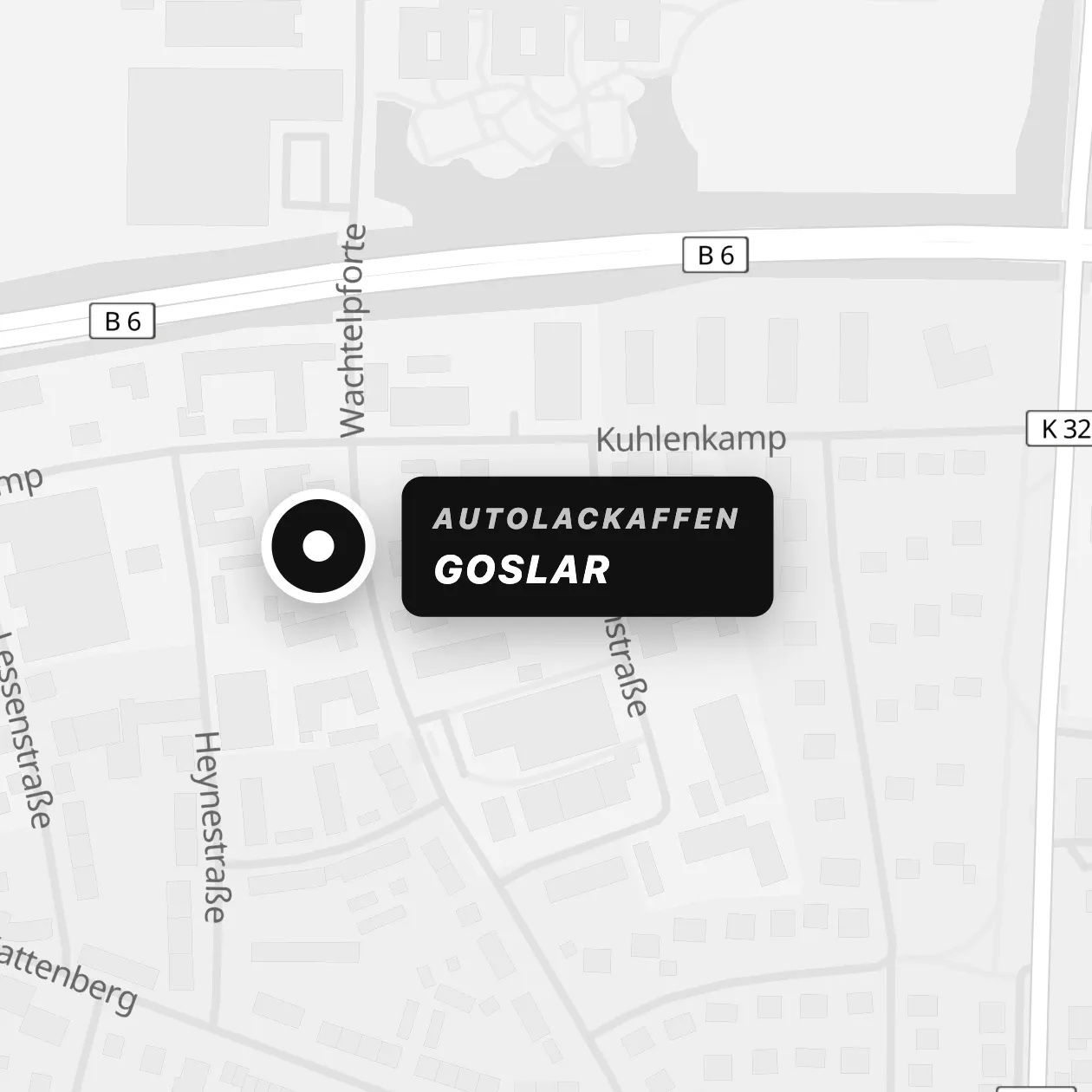 Karte: Autolackaffen Goslar, Wachtelpforte 28A, 38640 Goslar
