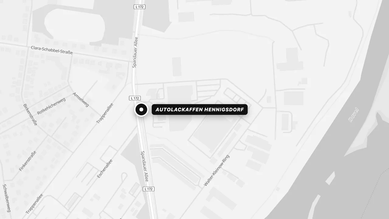 Karte: Autolackaffen Hennigsdorf, Spandauer Allee 9, 16761 Hennigsdorf